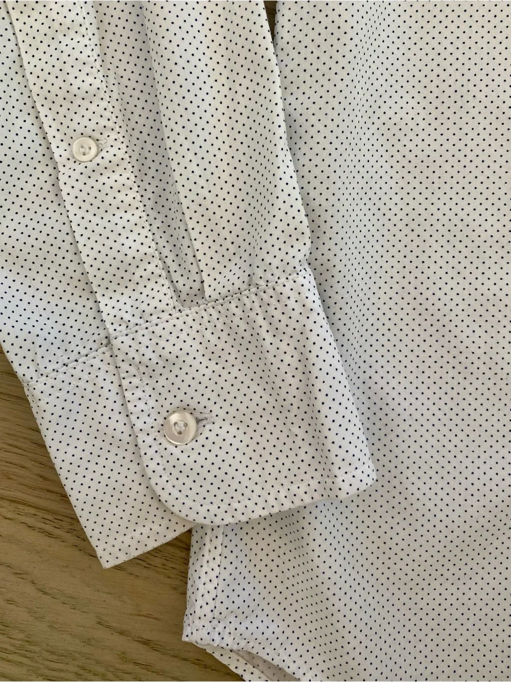 J.Crew Men's Slim Fit Button Down Shirt Micro Navy Polka Dot White, size M